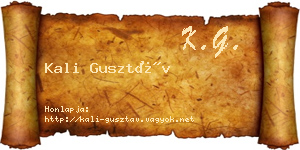Kali Gusztáv névjegykártya